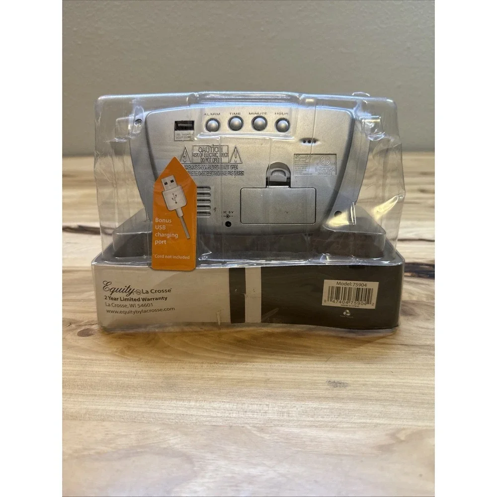 75904 Equity by La Crosse AC Powered Blue LED Digital Alarm Clock